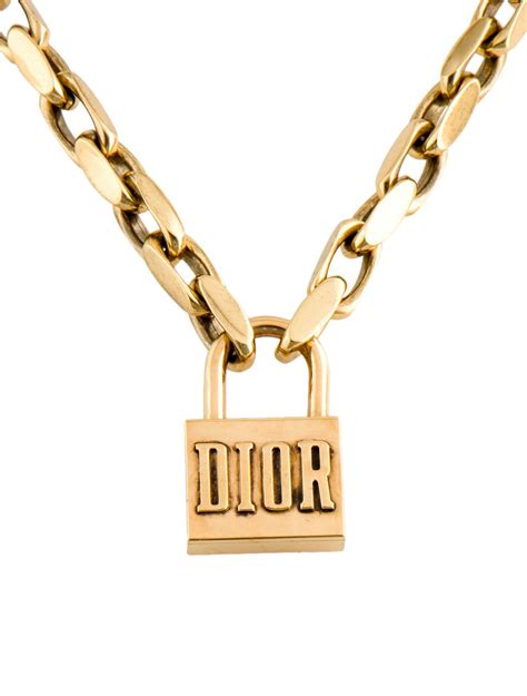 dior gold padlock necklace|CD Lock Necklace Gold.